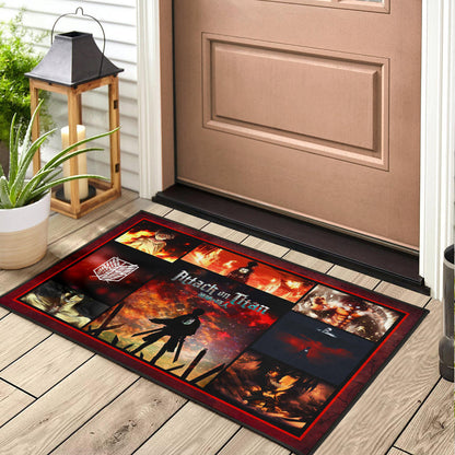 Eren Yeager Attack On Titan Door Mat Anime Home Decor Custom For Fans NA033001