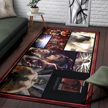 Eren Yeager Attack On Titan Area Rug Anime Home Decor Custom For Fans NA033102