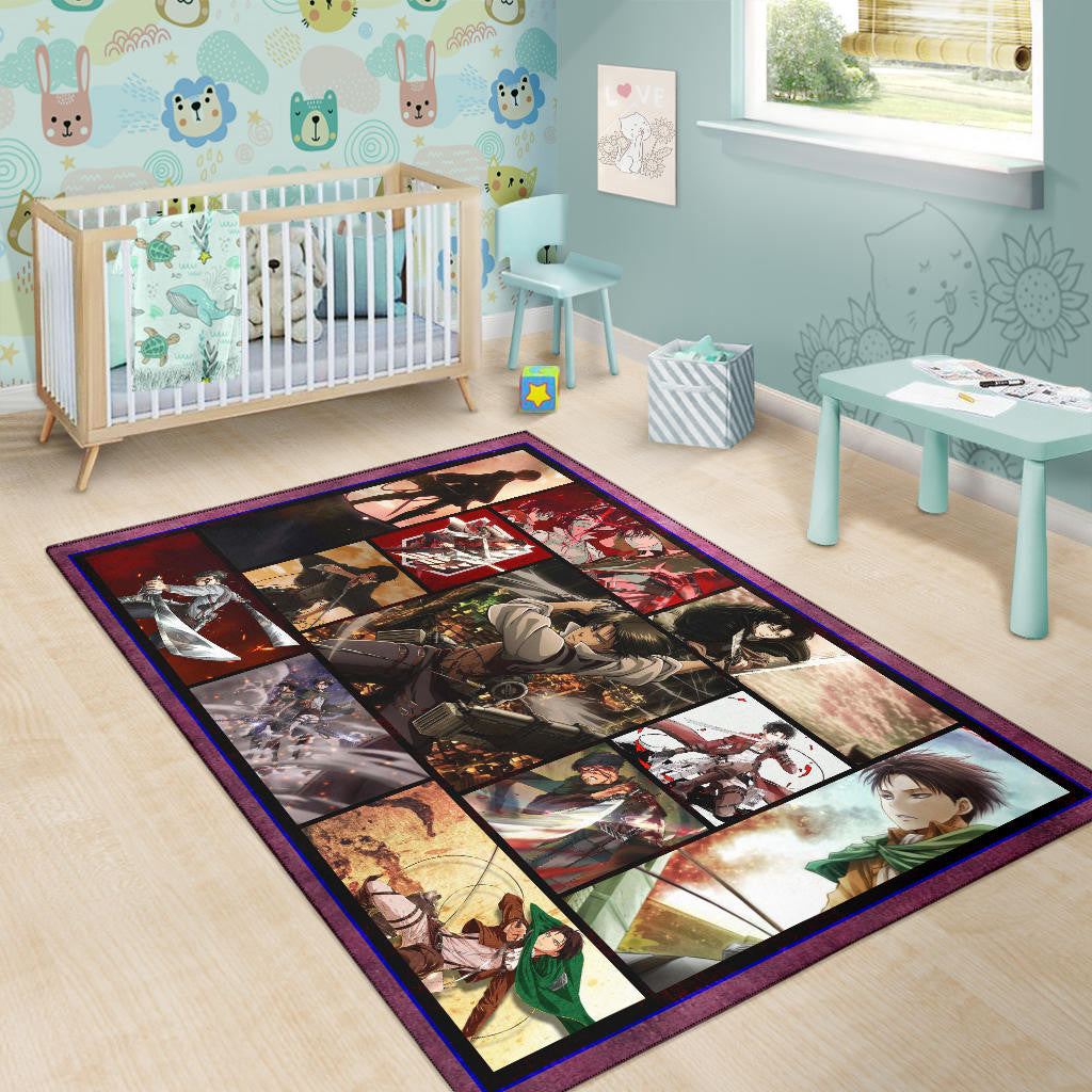 Levi Ackerman Attack On Titan Area Rug Anime Home Decor Custom For Fans NA033104