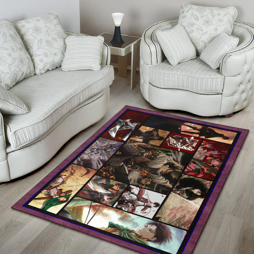 Levi Ackerman Attack On Titan Area Rug Anime Home Decor Custom For Fans NA033104