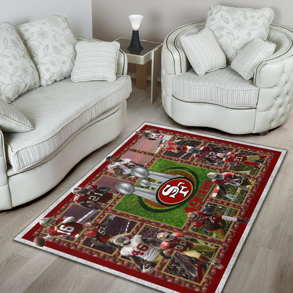 San Francisco Players 49ers Area Rug American Football Home Decor Custom For Fans
