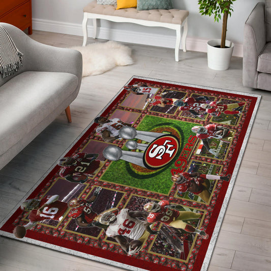 San Francisco Players 49ers Area Rug American Football Home Decor Custom For Fans