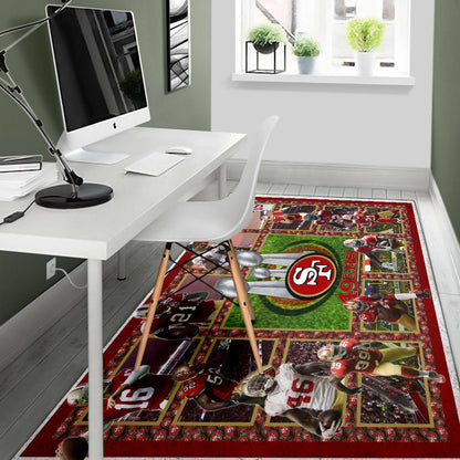 San Francisco Players 49ers Area Rug American Football Home Decor Custom For Fans