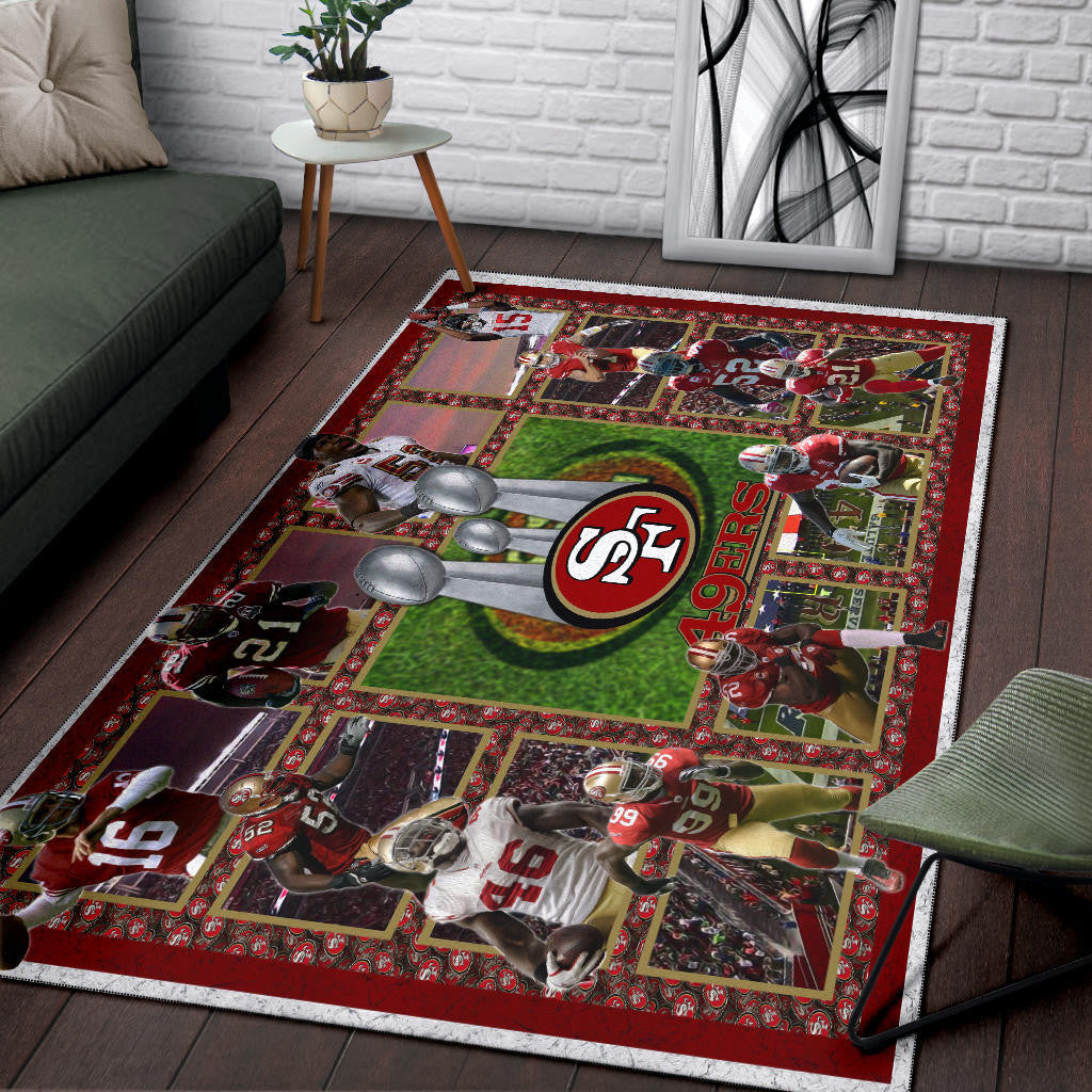 San Francisco Players 49ers Area Rug American Football Home Decor Custom For Fans
