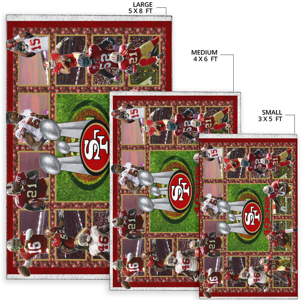 San Francisco Players 49ers Area Rug American Football Home Decor Custom For Fans