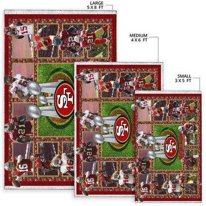 San Francisco Players 49ers Area Rug American Football Home Decor Custom For Fans