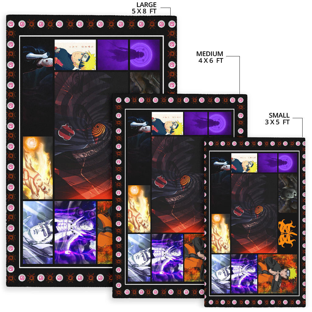 Obito Uchiha Vs Naruto Area Rug Anime Home Decor Custom For Fans NA030303
