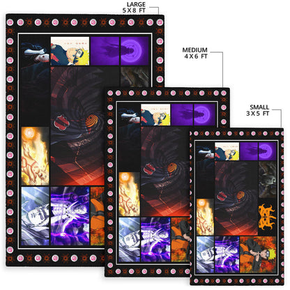 Obito Uchiha Vs Naruto Area Rug Anime Home Decor Custom For Fans NA030303