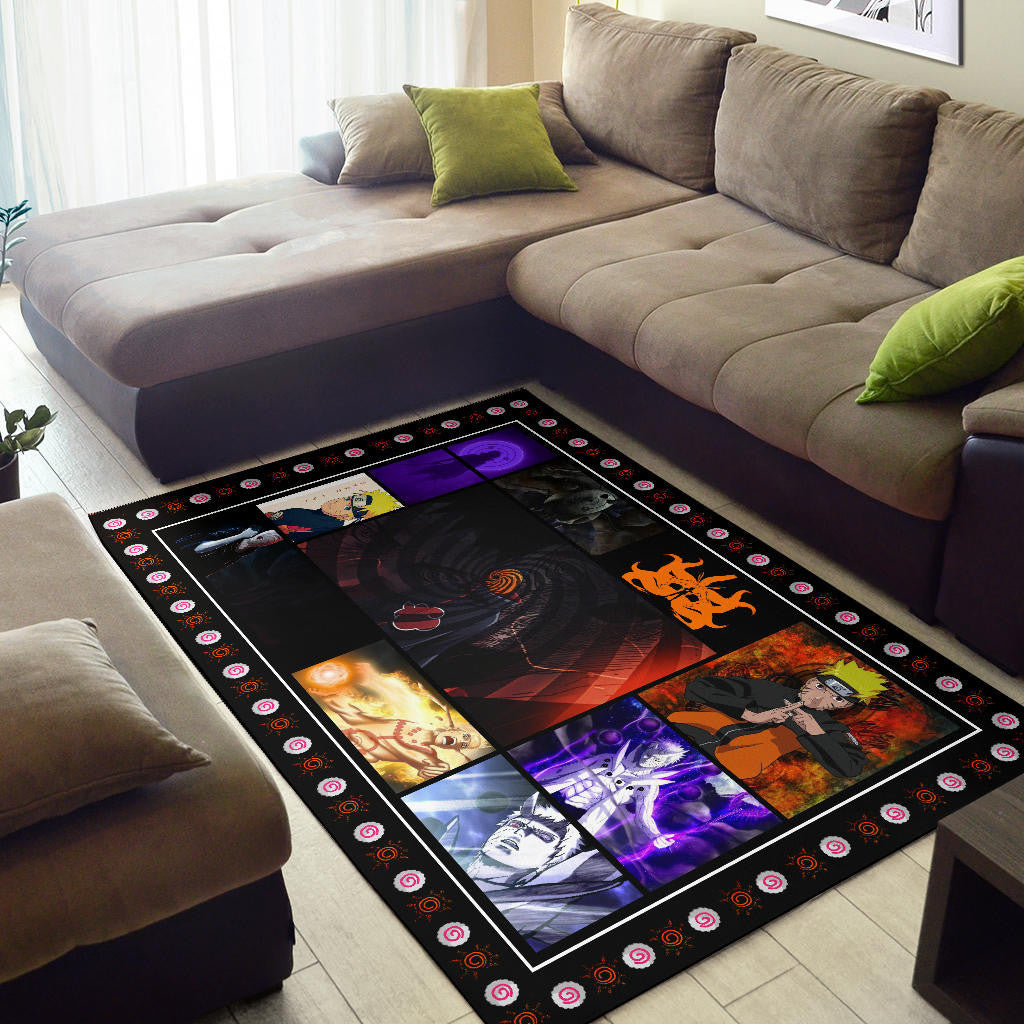 Obito Uchiha Vs Naruto Area Rug Anime Home Decor Custom For Fans NA030303
