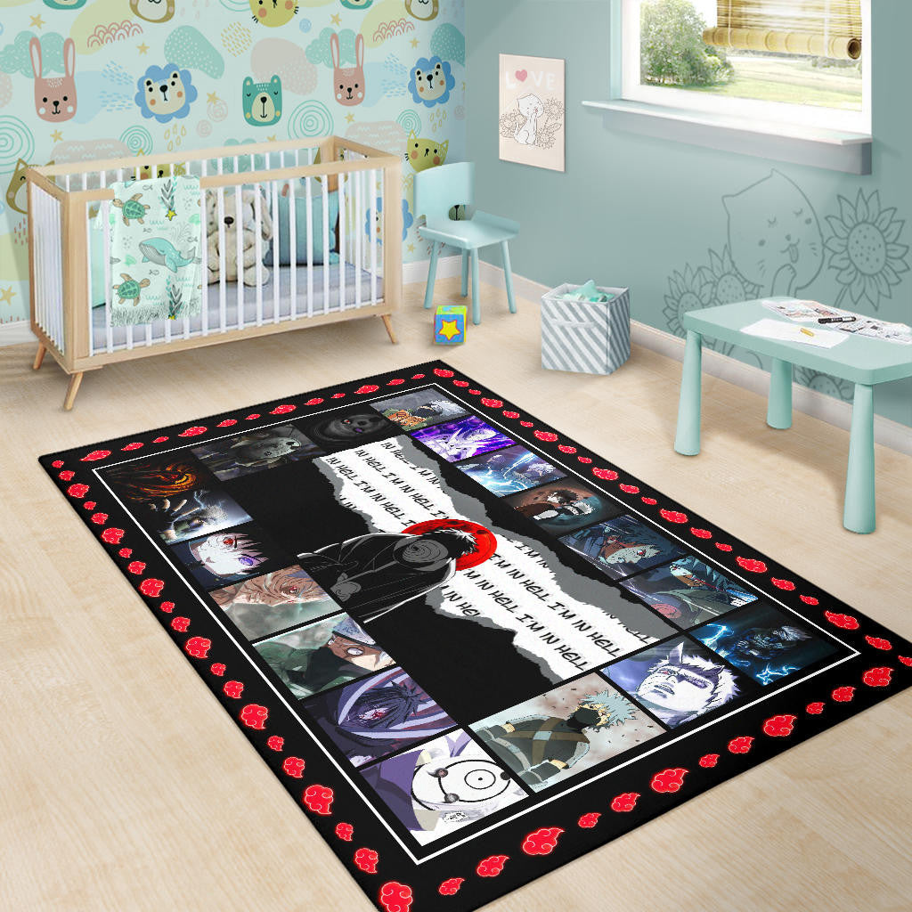 Obito Uchiha Vs Kakashi Hatake Naruto Area Rug Anime Home Decor Custom For Fans