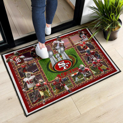 San Francisco Players 49ers Door Mat American Football Home Decor Custom For Fans
