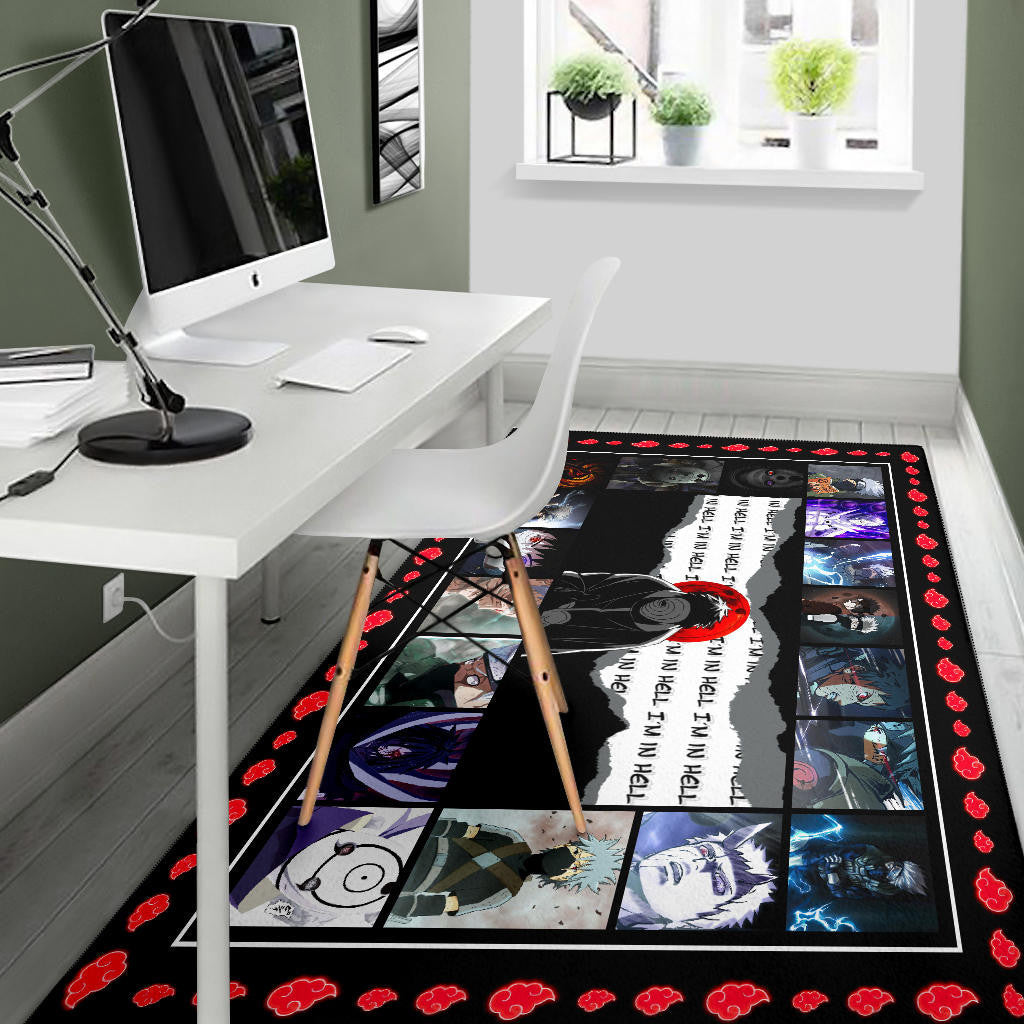 Obito Uchiha Vs Kakashi Hatake Naruto Area Rug Anime Home Decor Custom For Fans