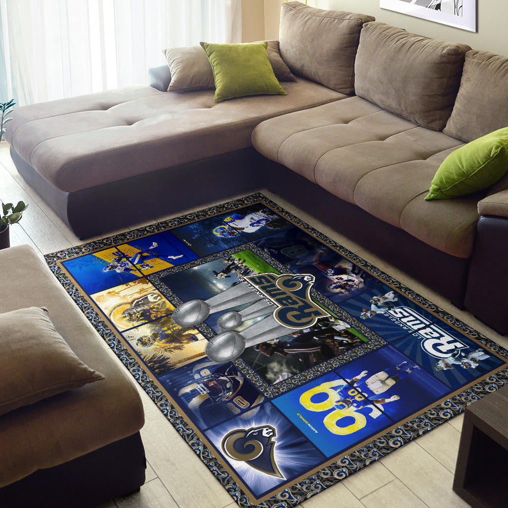 Los Angeles Players Rams Area Rug American Football Home Decor Custom For Fans