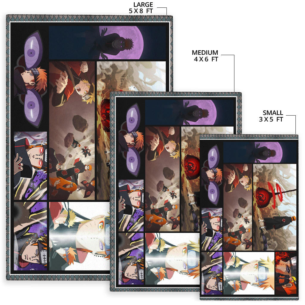 Pain Akatsuki Vs Naruto Area Rug Anime Home Decor Custom For Fans NA030204