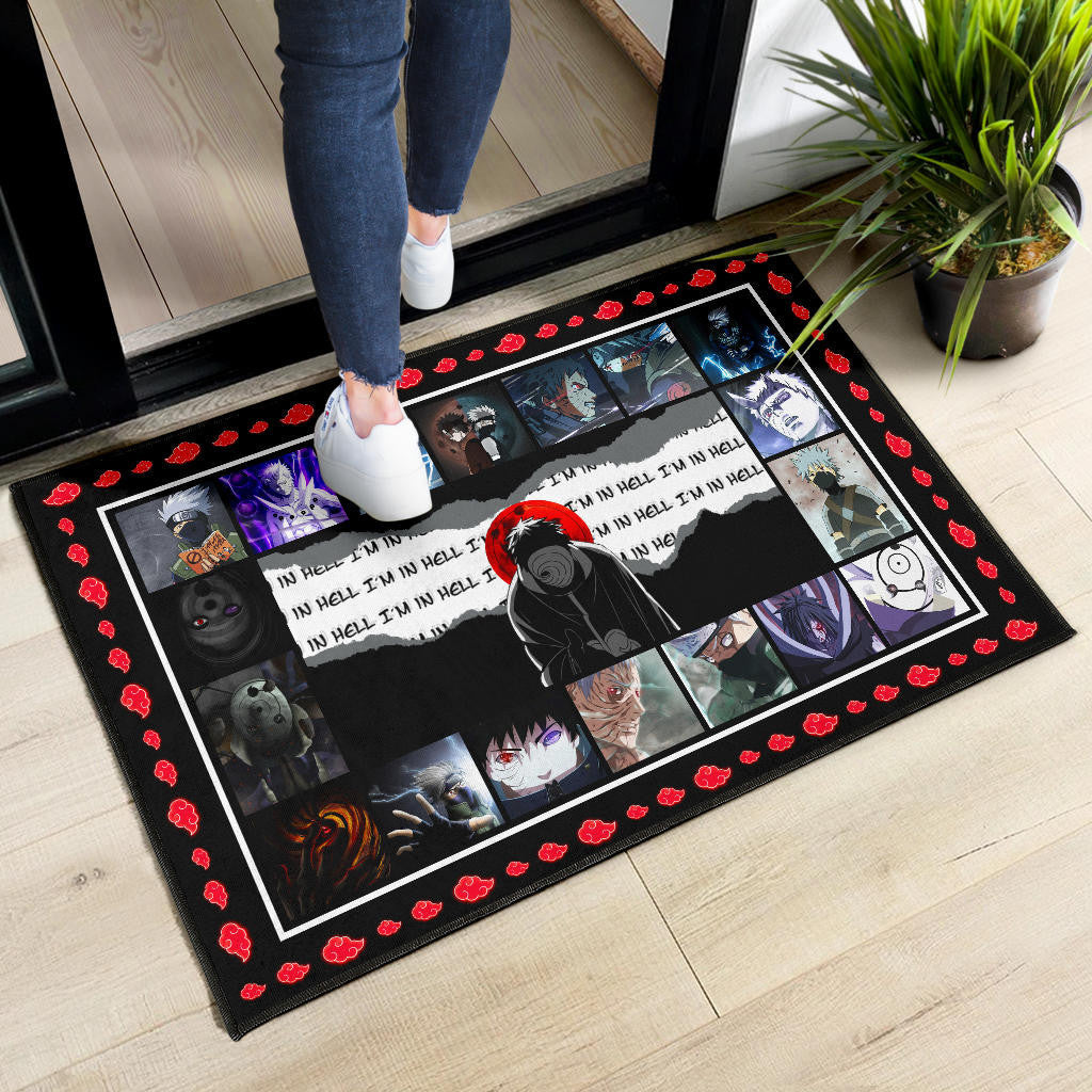 Obito Uchiha Vs Kakashi Hatake Naruto Door Mat Anime Home Decor Custom For Fans
