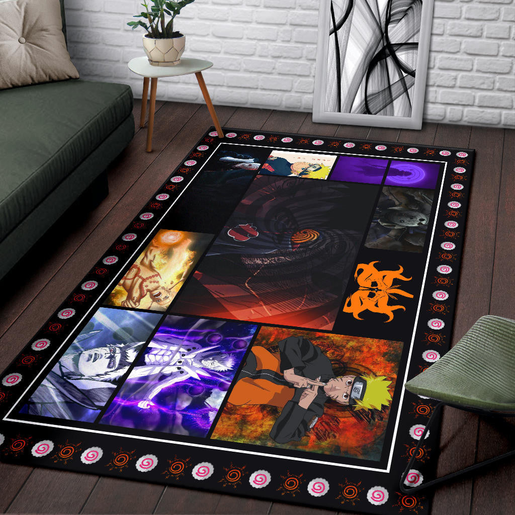 Obito Uchiha Vs Naruto Area Rug Anime Home Decor Custom For Fans NA030303