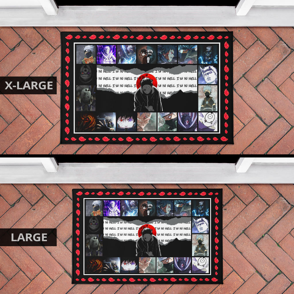 Obito Uchiha Vs Kakashi Hatake Naruto Door Mat Anime Home Decor Custom For Fans