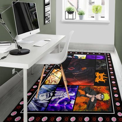 Obito Uchiha Vs Naruto Area Rug Anime Home Decor Custom For Fans NA030303