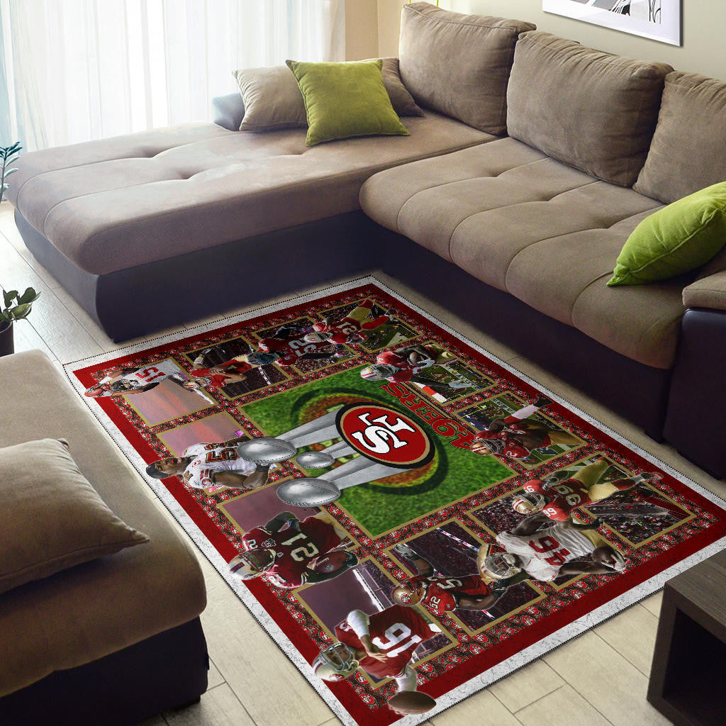 San Francisco Players 49ers Area Rug American Football Home Decor Custom For Fans