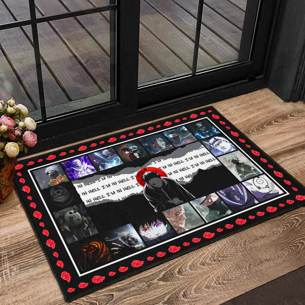 Obito Uchiha Vs Kakashi Hatake Naruto Door Mat Anime Home Decor Custom For Fans