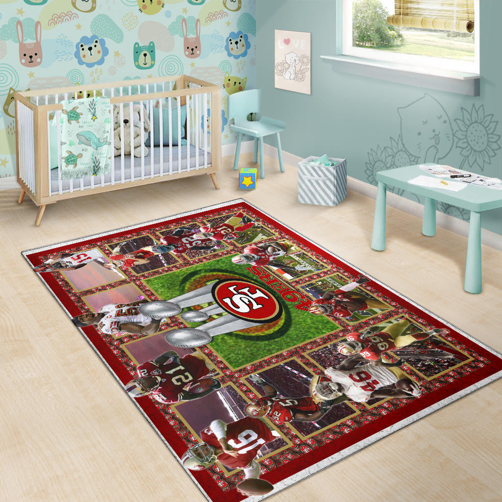 San Francisco Players 49ers Area Rug American Football Home Decor Custom For Fans