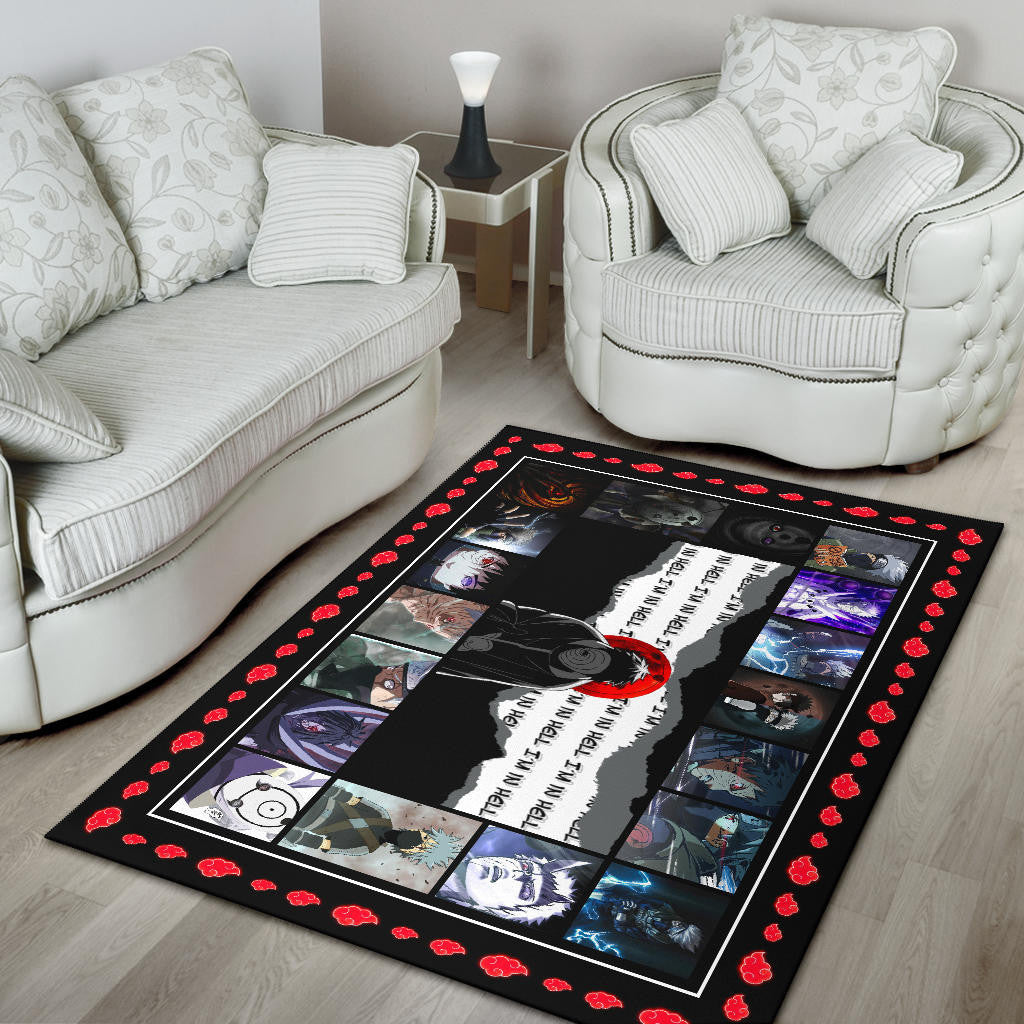 Obito Uchiha Vs Kakashi Hatake Naruto Area Rug Anime Home Decor Custom For Fans