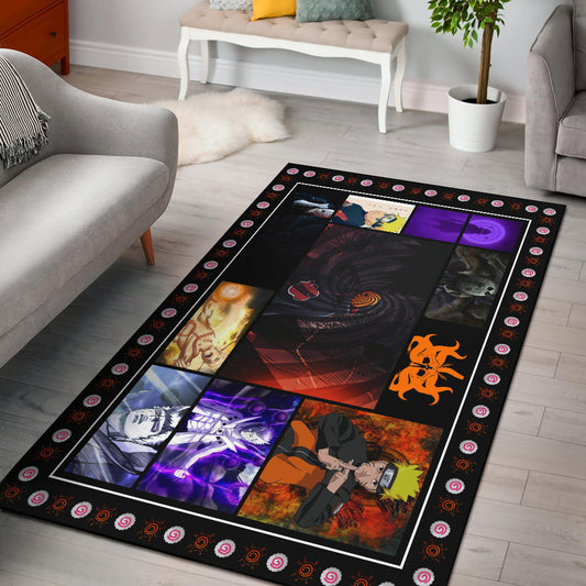 Obito Uchiha Vs Naruto Area Rug Anime Home Decor Custom For Fans NA030303
