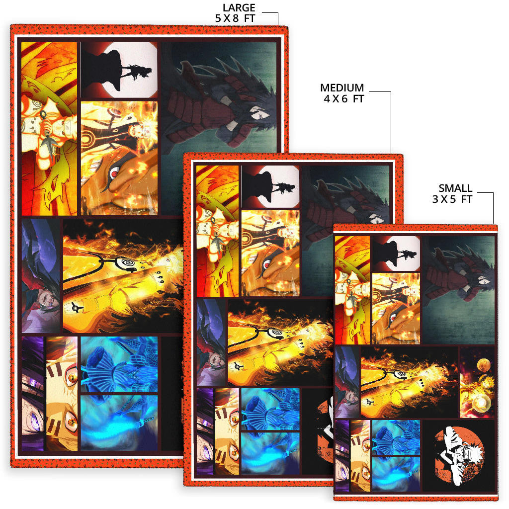 Madara Uchiha Vs Naruto Area Rug Anime Home Decor Custom For Fans NA030202