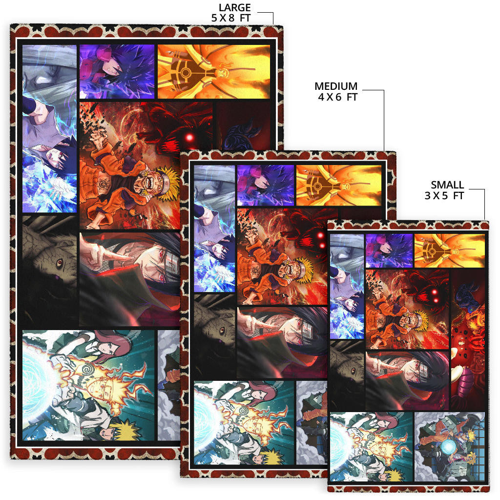 Naruto Main Characters Area Rug Anime Home Decor Custom For Fans NA030301