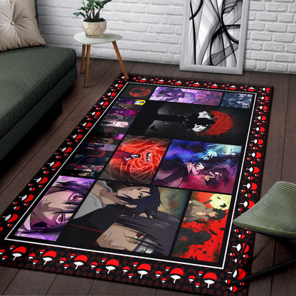 Itachi Vs Sasuke Uchiha Naruto Area Rug Anime Home Decor Custom For Fans NA030203