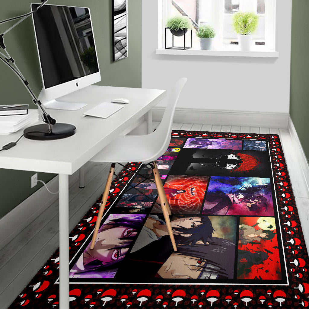 Itachi Vs Sasuke Uchiha Naruto Area Rug Anime Home Decor Custom For Fans NA030203