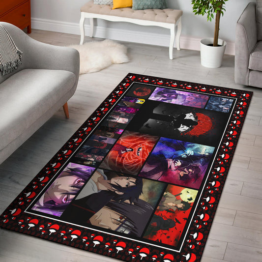Itachi Vs Sasuke Uchiha Naruto Area Rug Anime Home Decor Custom For Fans NA030203