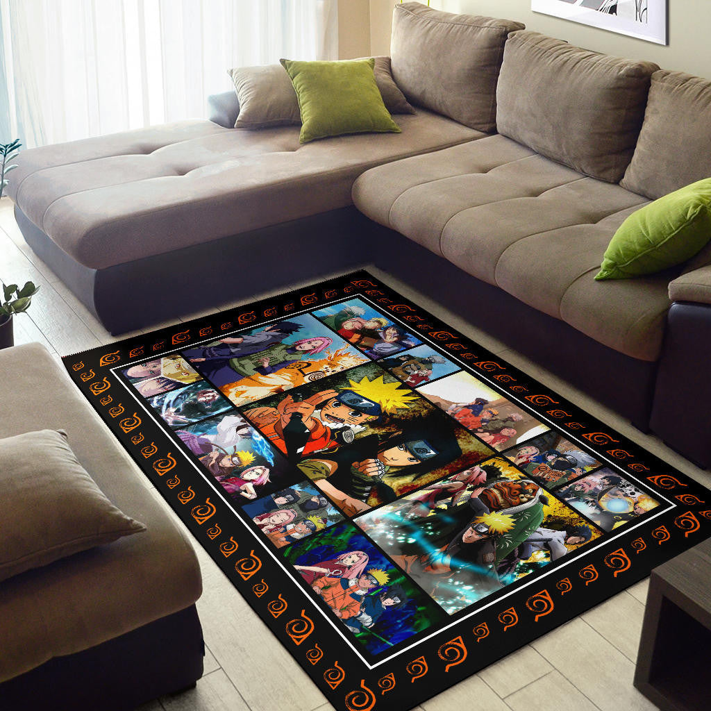 Team 7 Naruto Area Rug Anime Home Decor Custom For Fans