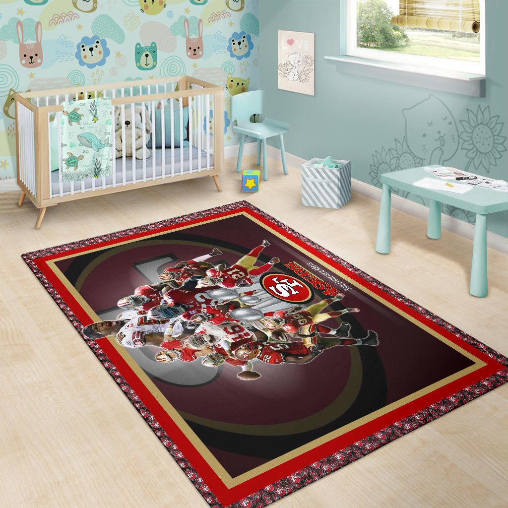 San Francisco Players 49ers Area Rug American Football Home Decor Custom For Fans