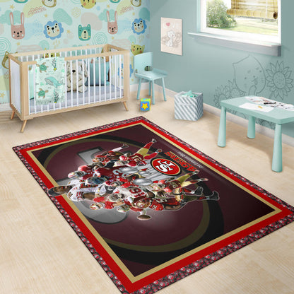 San Francisco Players 49ers Area Rug American Football Home Decor Custom For Fans