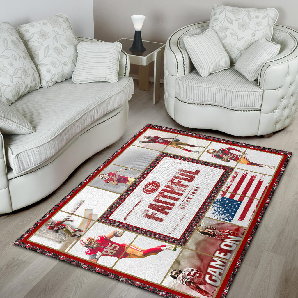 San Francisco Players 49ers Area Rug American Football Home Decor Custom For Fans