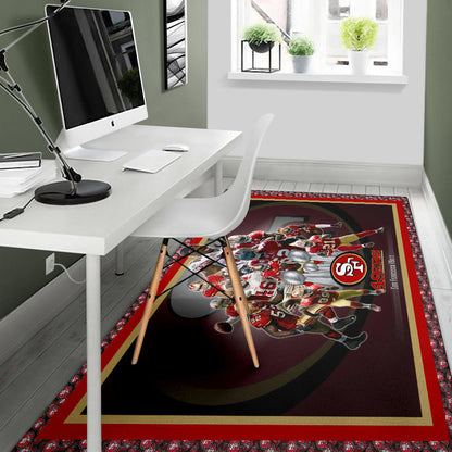 San Francisco Players 49ers Area Rug American Football Home Decor Custom For Fans