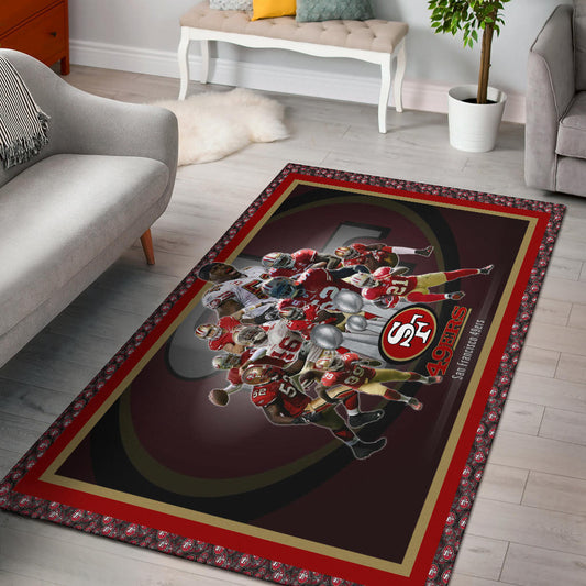 San Francisco Players 49ers Area Rug American Football Home Decor Custom For Fans