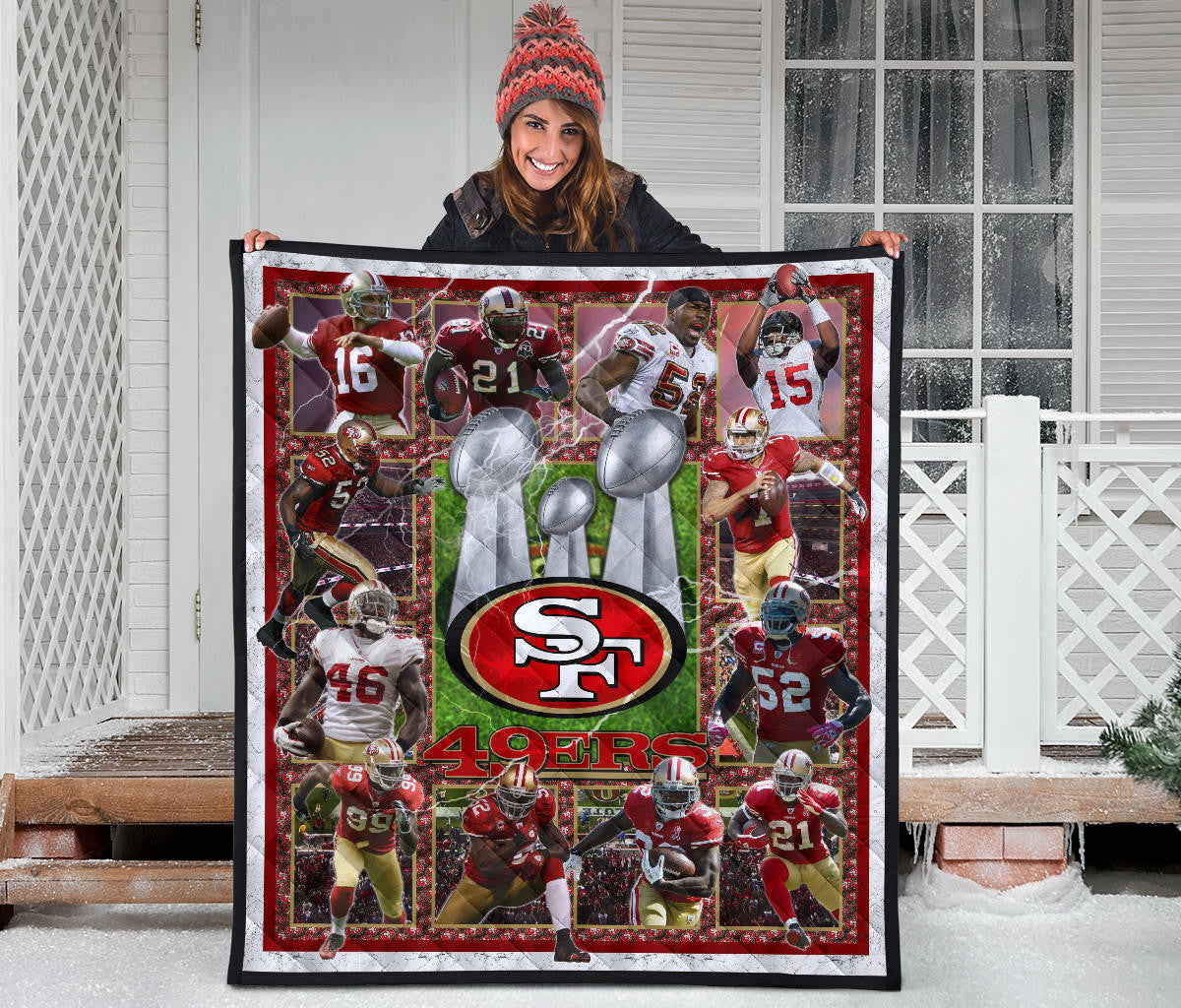 San Francisco Players 49ers Area Rug American Football Home Decor Custom For Fans