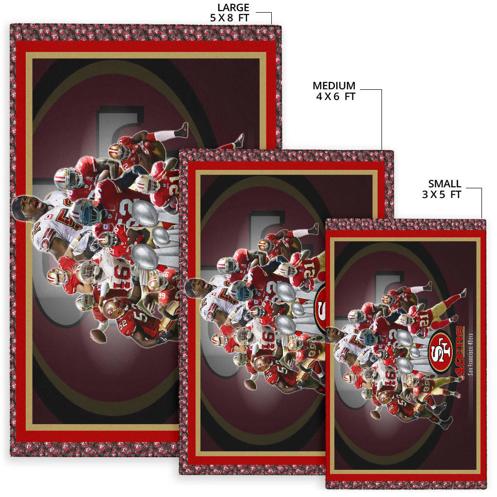 San Francisco Players 49ers Area Rug American Football Home Decor Custom For Fans