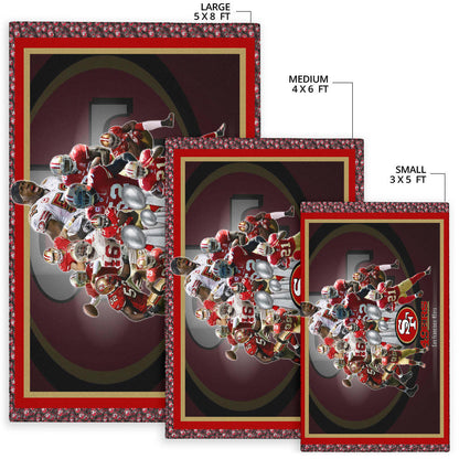 San Francisco Players 49ers Area Rug American Football Home Decor Custom For Fans