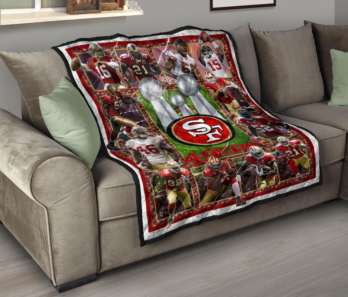 San Francisco Players 49ers Area Rug American Football Home Decor Custom For Fans