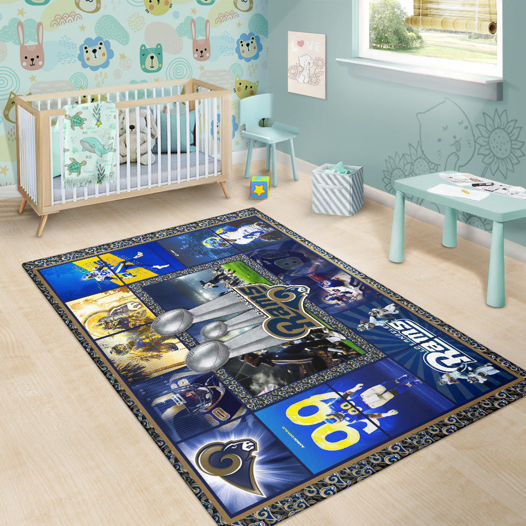 Los Angeles Players Rams Area Rug American Football Home Decor Custom For Fans