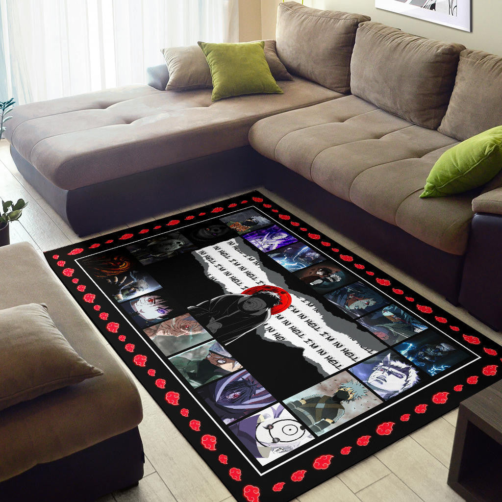 Obito Uchiha Vs Kakashi Hatake Naruto Area Rug Anime Home Decor Custom For Fans