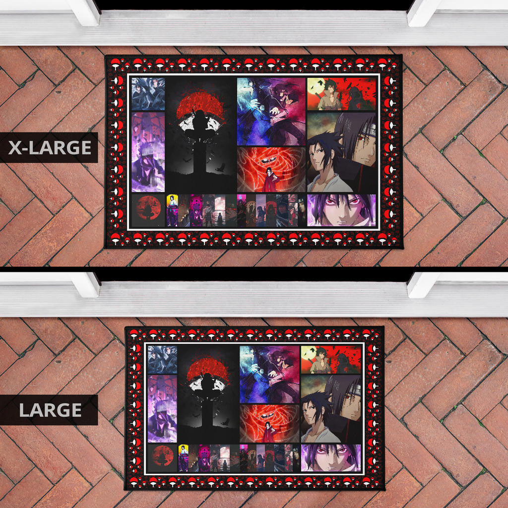 Itachi Vs Sasuke Uchiha Naruto Door Mat Anime Home Decor Custom For Fans NA030203