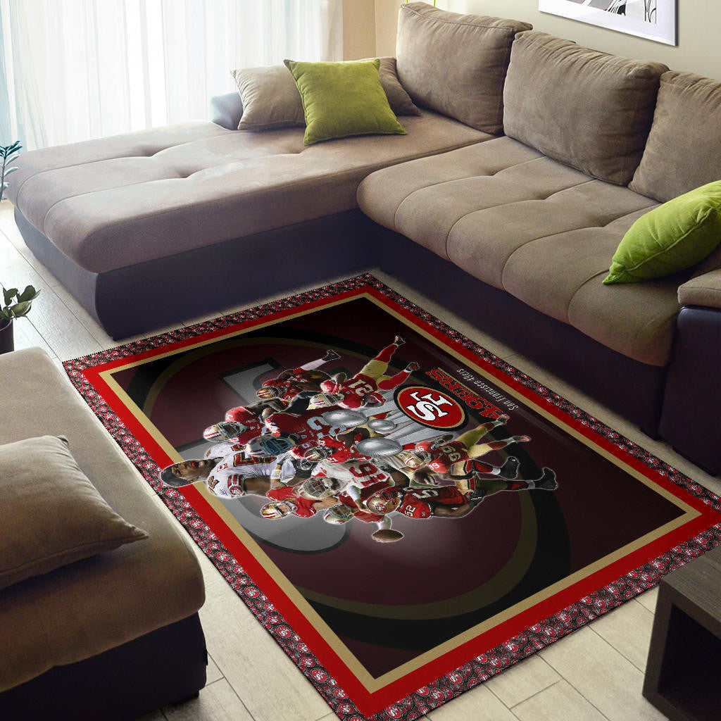 San Francisco Players 49ers Area Rug American Football Home Decor Custom For Fans