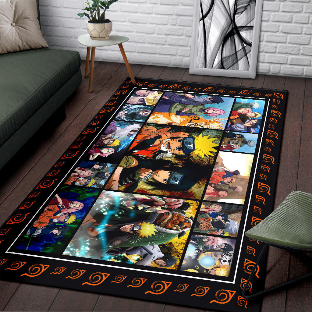 Team 7 Naruto Area Rug Anime Home Decor Custom For Fans