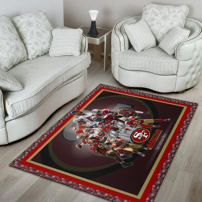 San Francisco Players 49ers Area Rug American Football Home Decor Custom For Fans