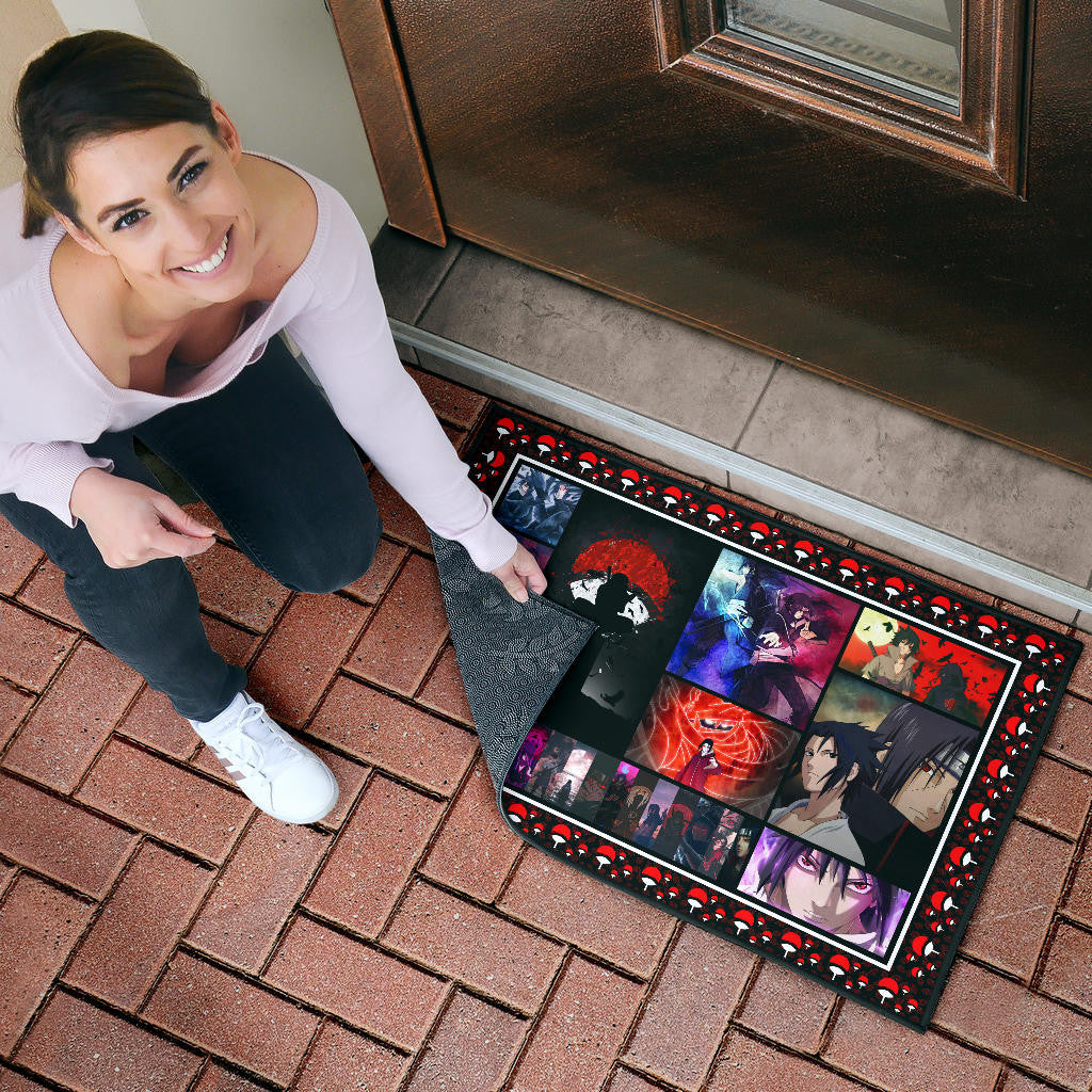 Itachi Vs Sasuke Uchiha Naruto Door Mat Anime Home Decor Custom For Fans NA030203