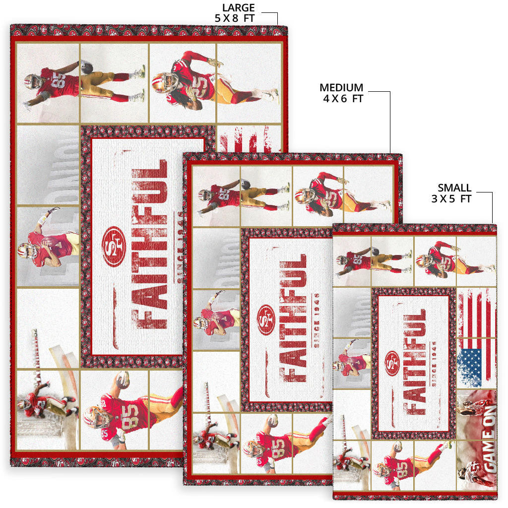 San Francisco Players 49ers Area Rug American Football Home Decor Custom For Fans